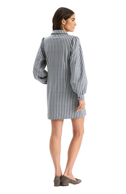 Melanie Knit Dress - Houndstooth Navy