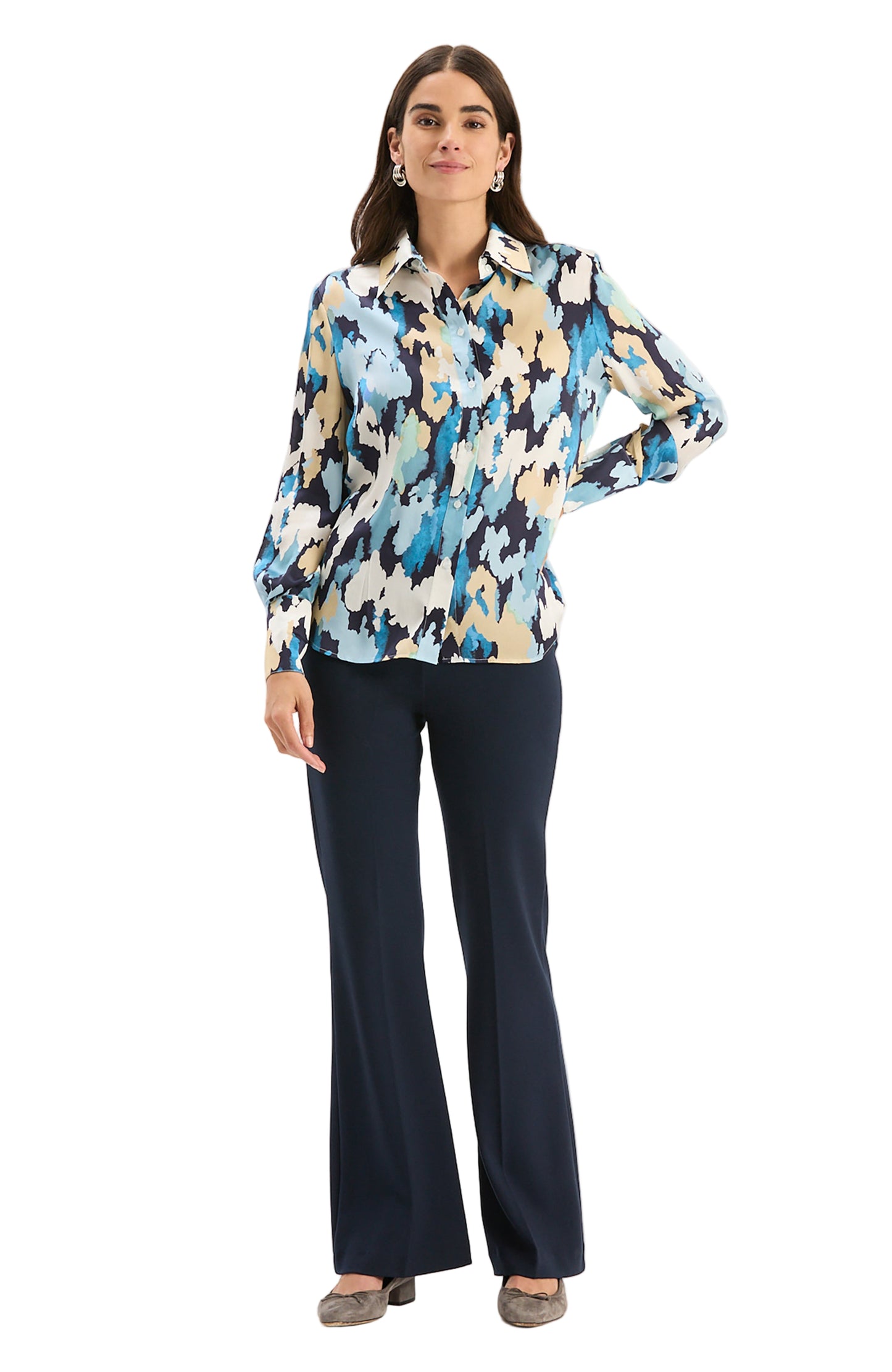 Chloe Silk Blue Clouds Shirt
