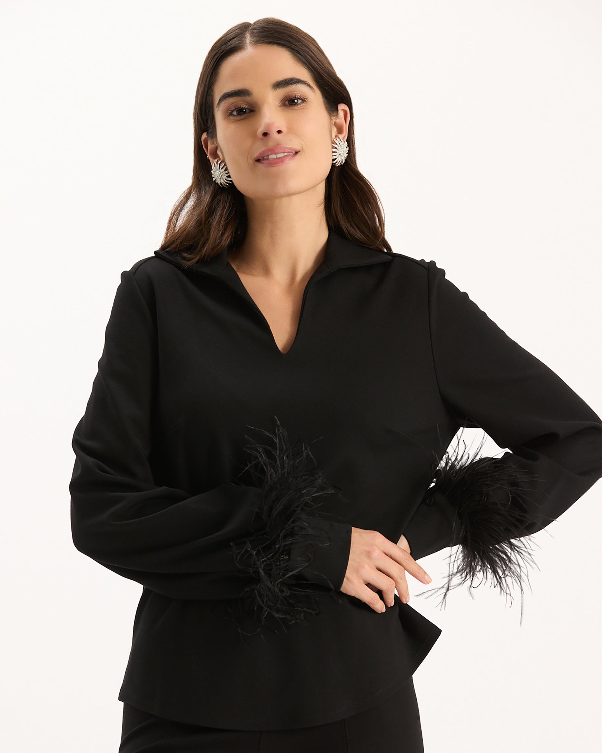 Erin Ponte Feather Sleeve Top