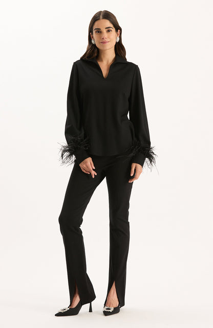 Erin Ponte Feather Sleeve Top