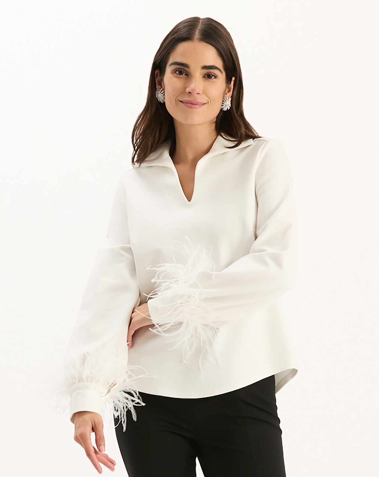 Erin Ponte Feather Sleeve Top