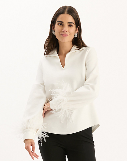 Erin Ponte Feather Sleeve Top
