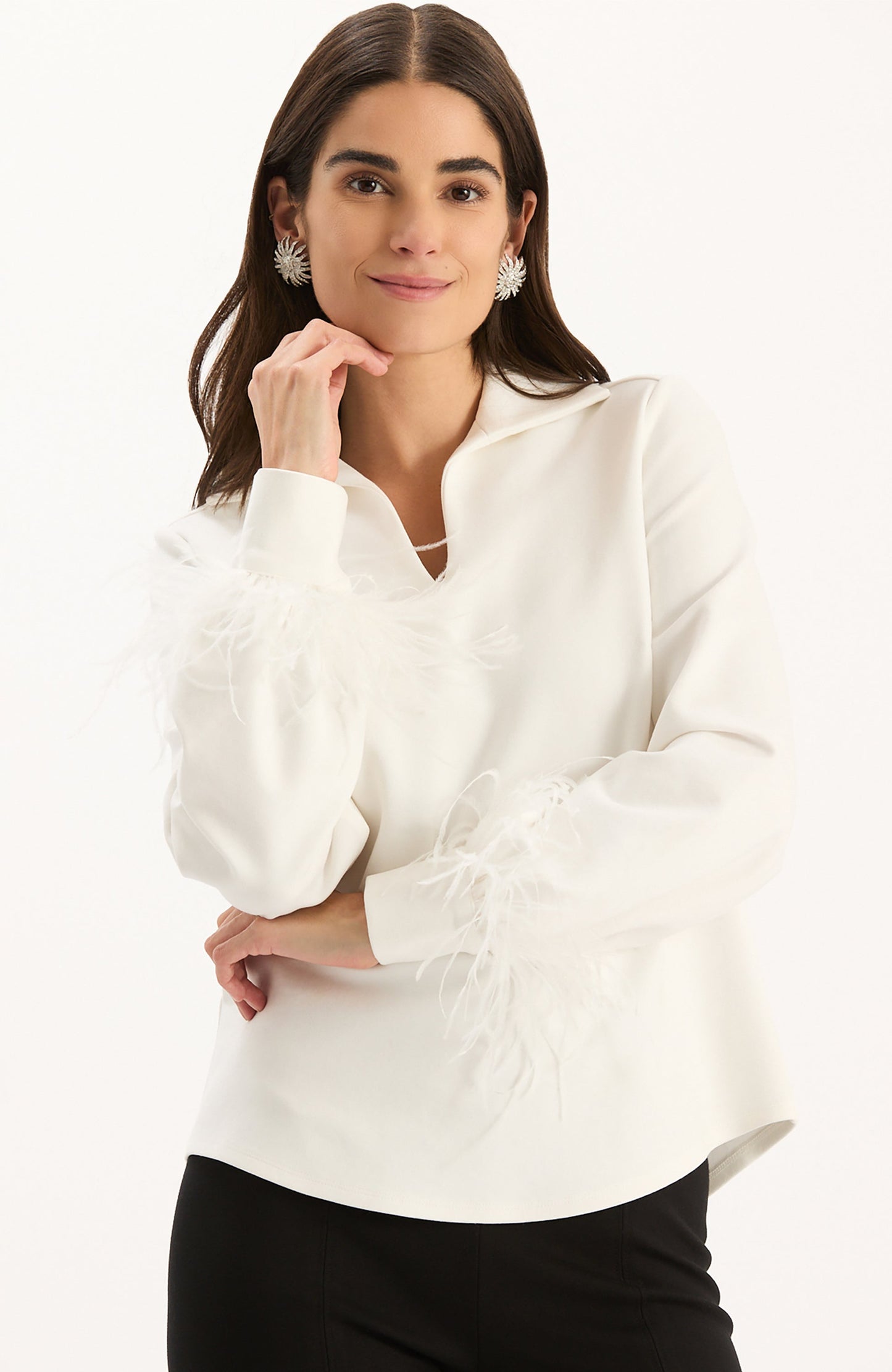 Erin Ponte Feather Sleeve Top