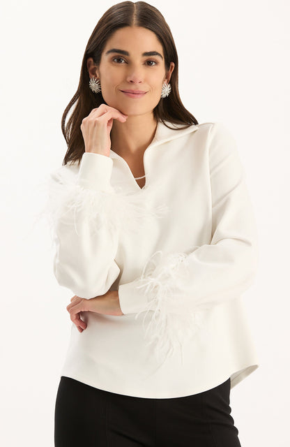 Erin Ponte Feather Sleeve Top