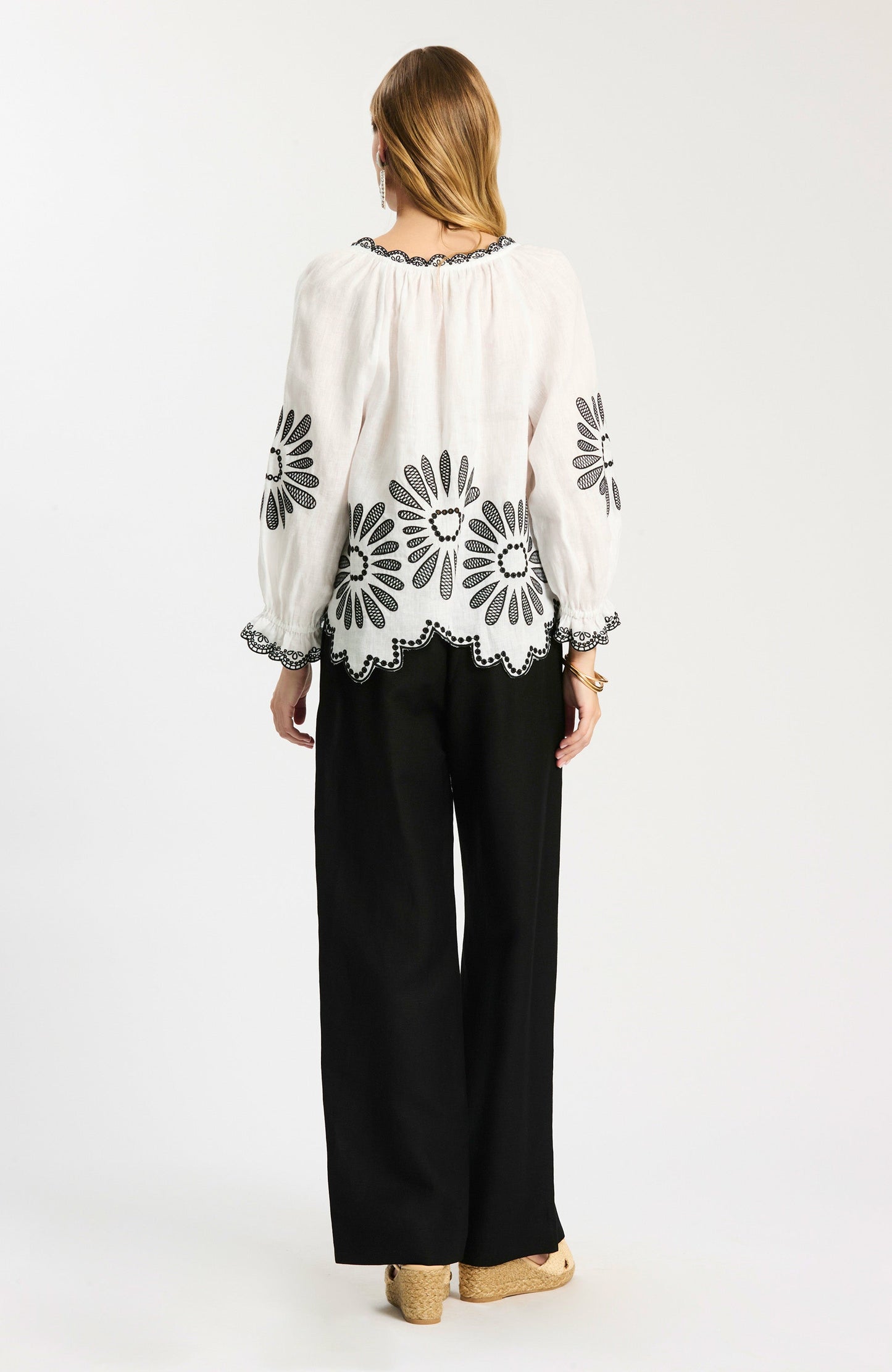 Kelsey Linen Embroidered Top