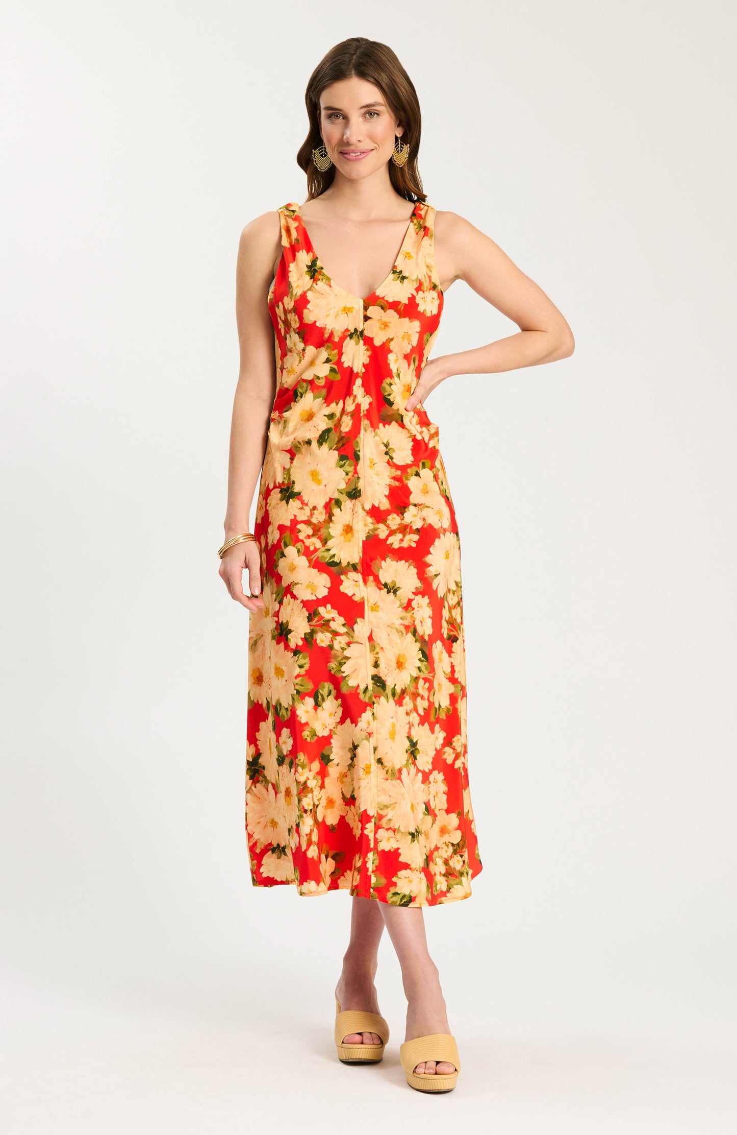 Leigh Silk Grenadine Floral Dress