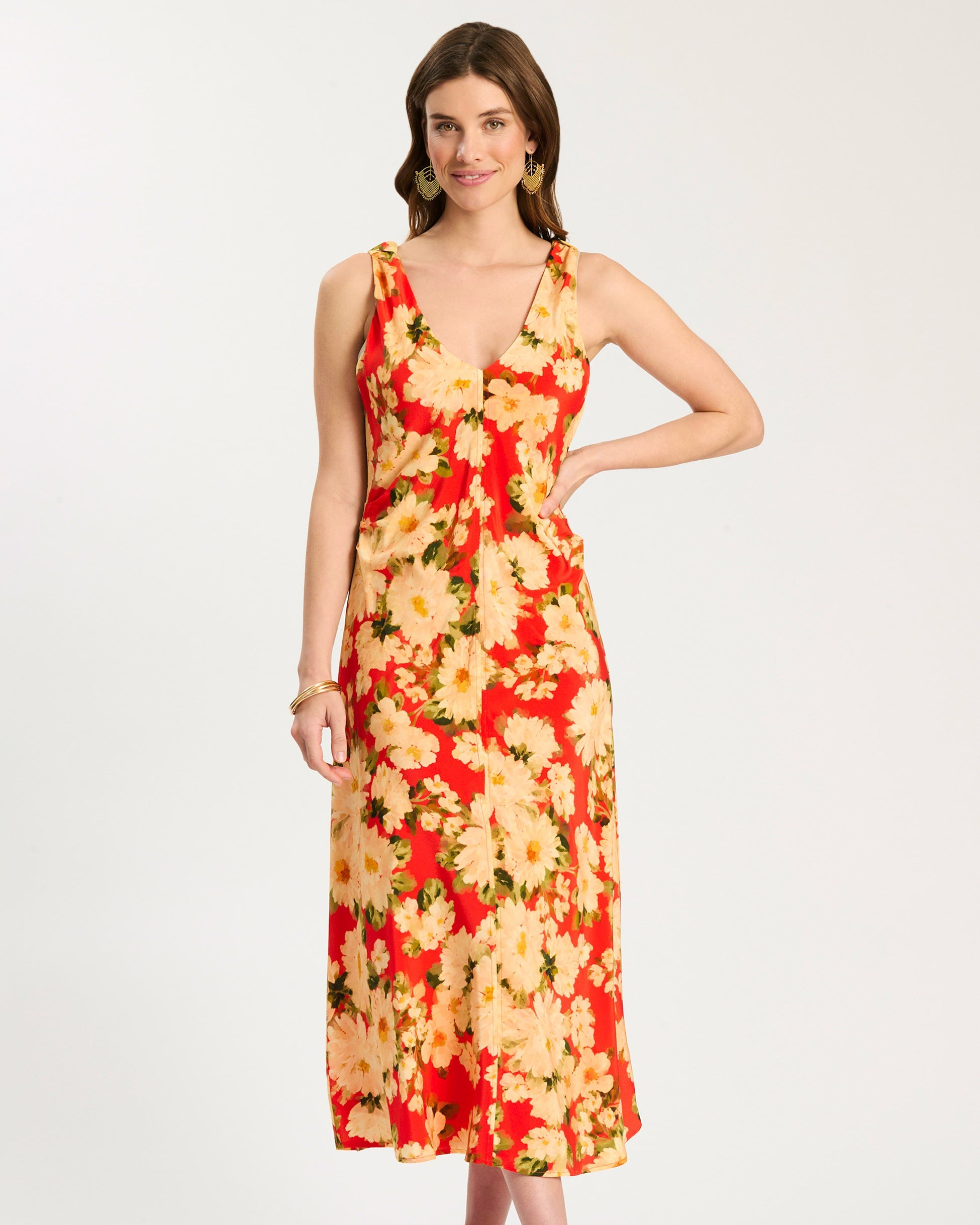 Leigh Silk Grenadine Floral Dress