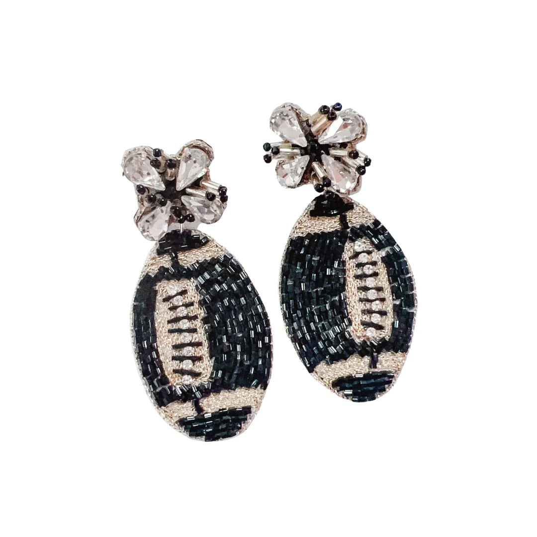 Football Beaded Earring