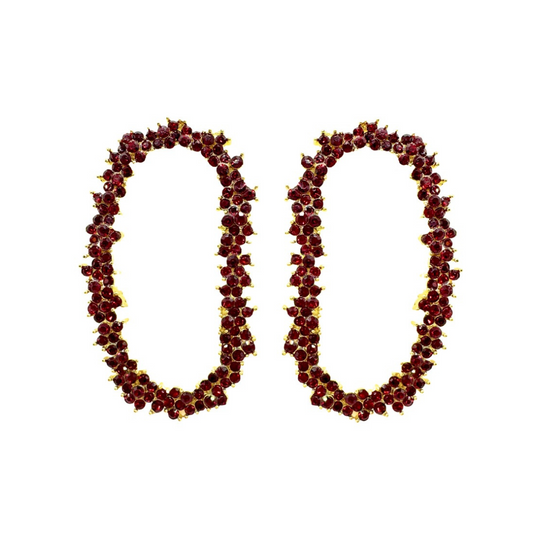 Crystal Garland Drop Ear Garnet