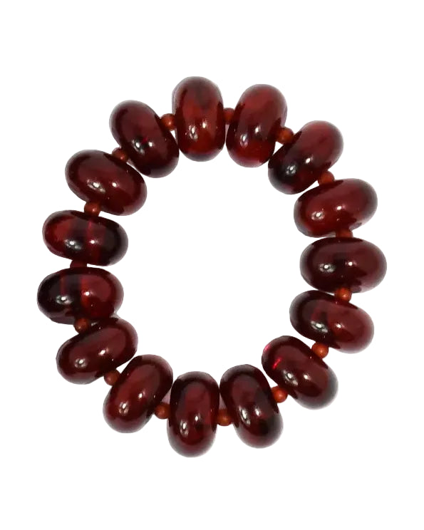 Sugar Bead Bracelet by TREASURE JEWELS with glossy red beads