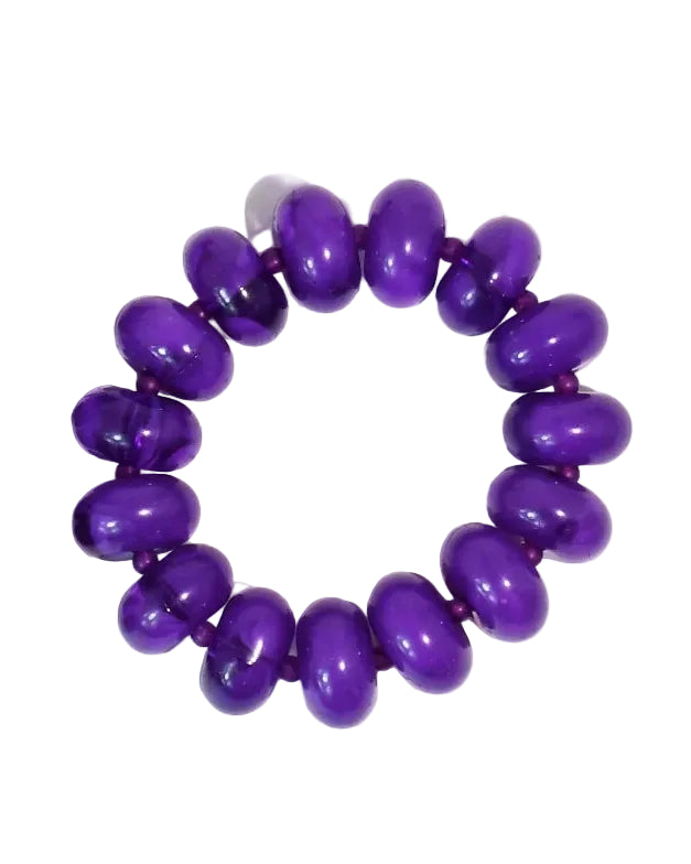 Sugar Bead Bracelet by TREASURE JEWELS in glossy purple beads