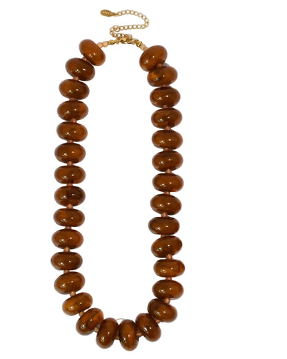 Sugar Bead Necklace by TREASURE JEWELS with polished colorful gemstone beads