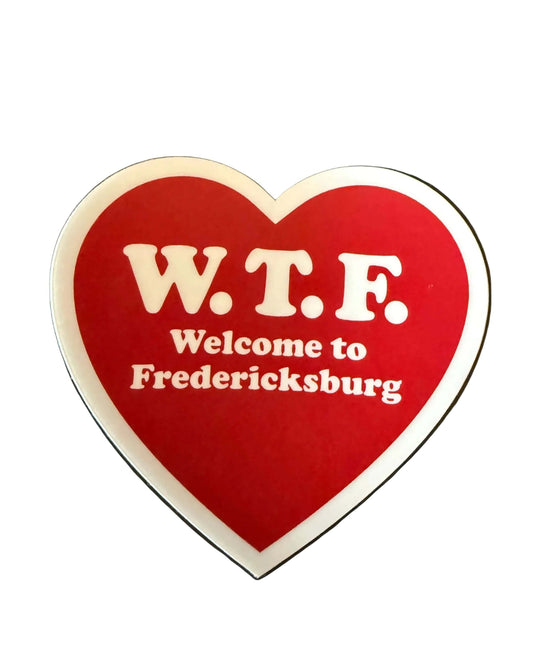 Welcome To Fredericksburg Red Heart Sticker