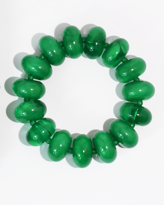 Sugar Bead Bracelet by TREASURE JEWELS in glossy red beads