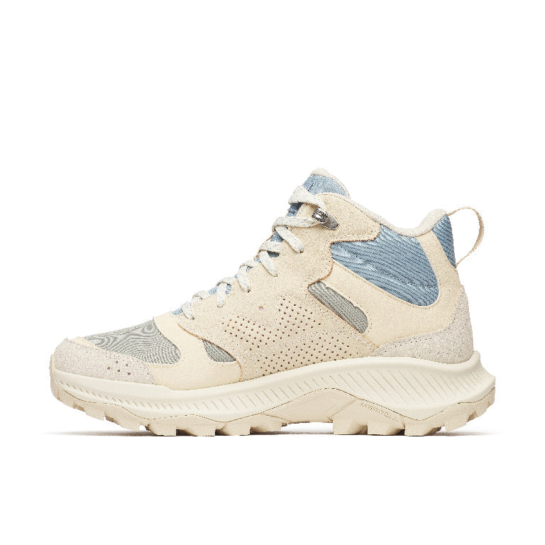 Tempo Sol Mid WP W - Talc Merrell women's hiking shoe in beige with suede and recycled mesh HCO