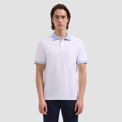 S/S Three Button Polo - White