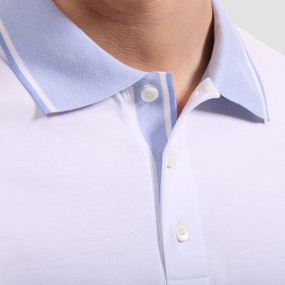 S/S Three Button Polo - White
