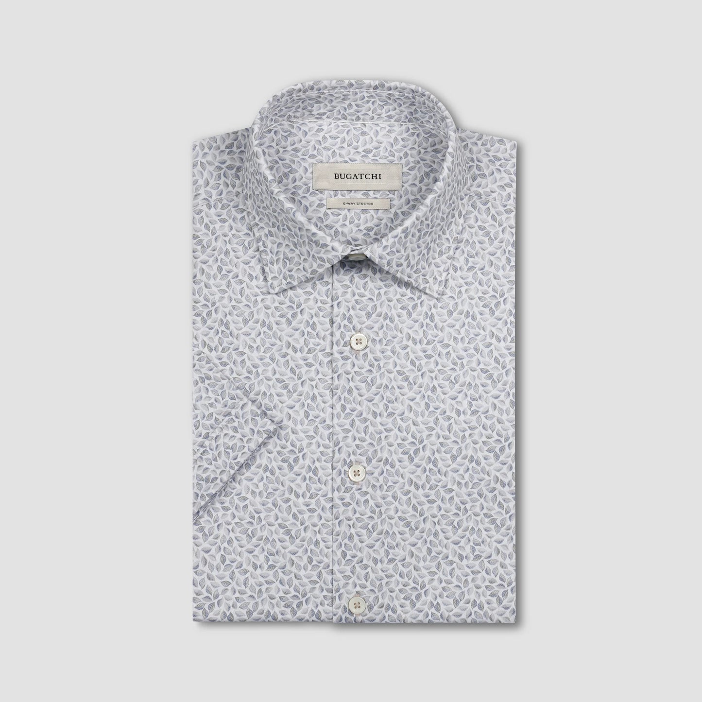 Miles OoohCotton® Leaf Print Short-Sleeve Shirt - Sand