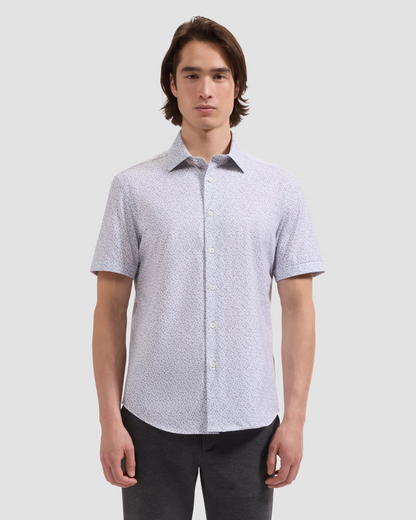 Miles OoohCotton® Leaf Print Short-Sleeve Shirt - Sand