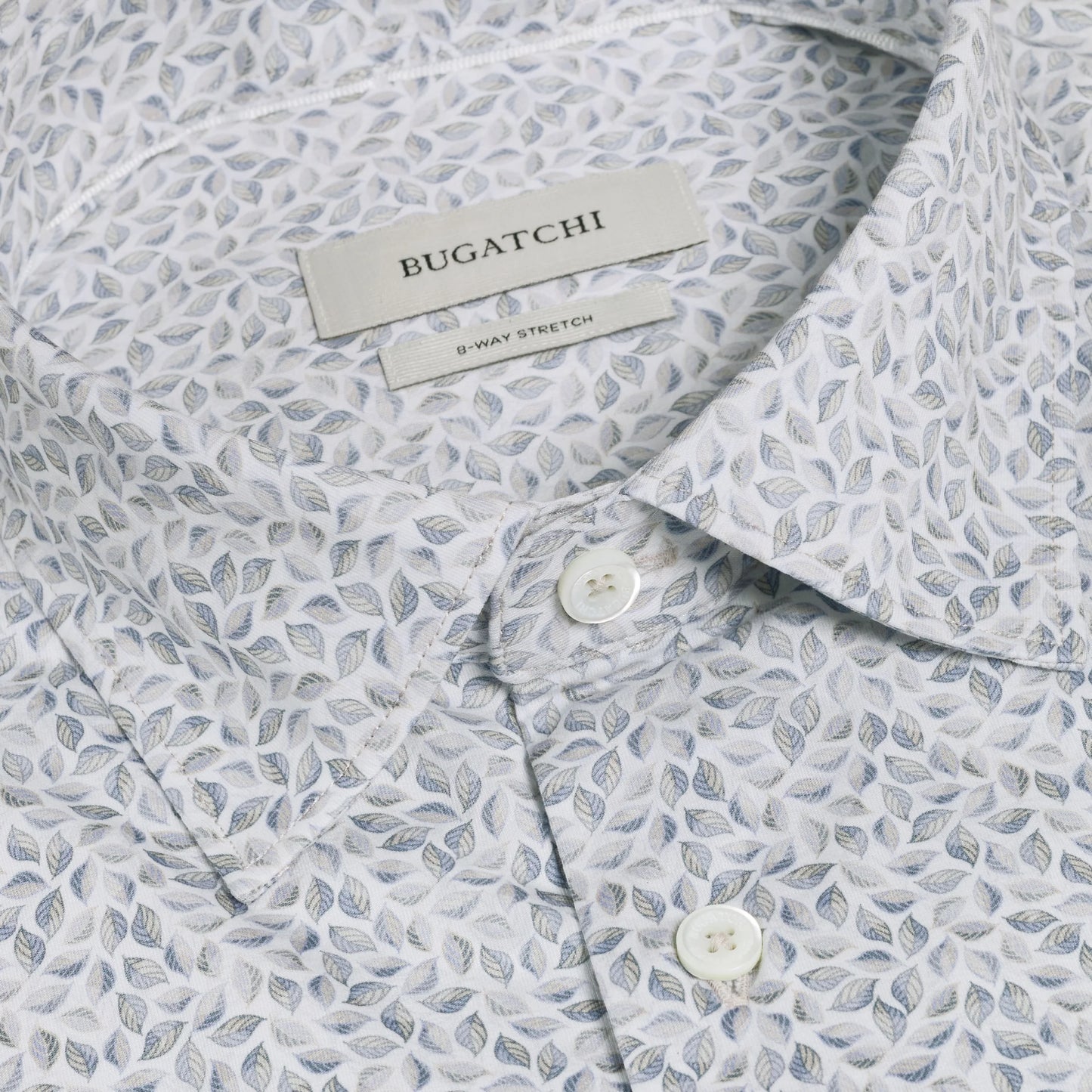 Miles OoohCotton® Leaf Print Short-Sleeve Shirt - Sand