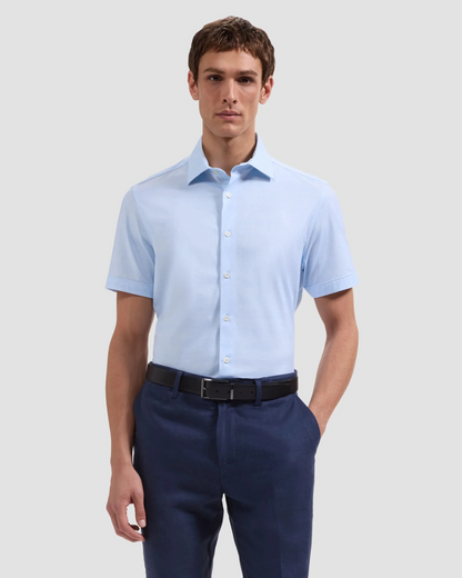 Miles OoohCotton® Melange Short-Sleeve Shirt - White