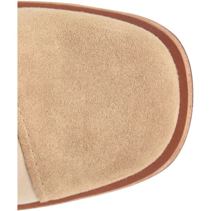 Asbee beige multicolor suede toe detail on luxury women's boots by KORKEASE at HCO