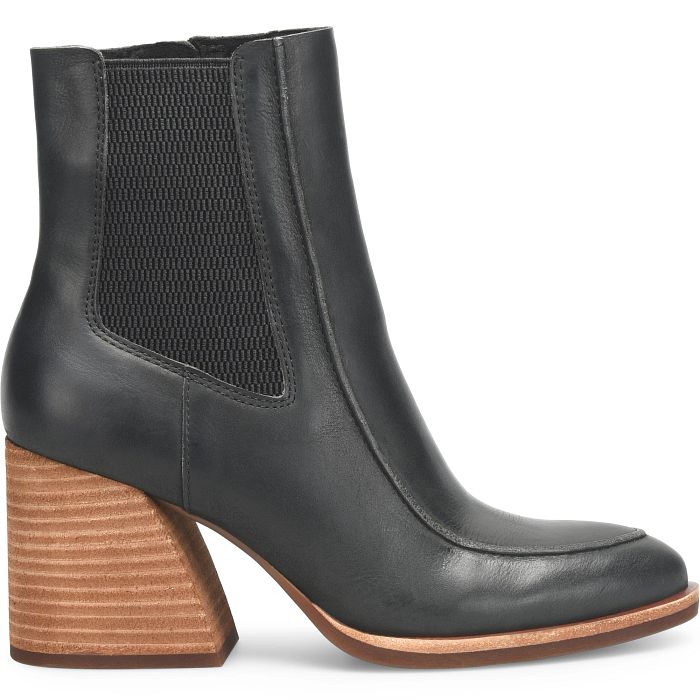 Sioux black Chelsea ankle boot, smooth leather upper and chunky block heel