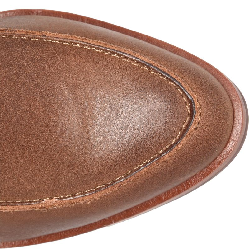 Sioux - Brown KORKEASE brown leather moc toe detail