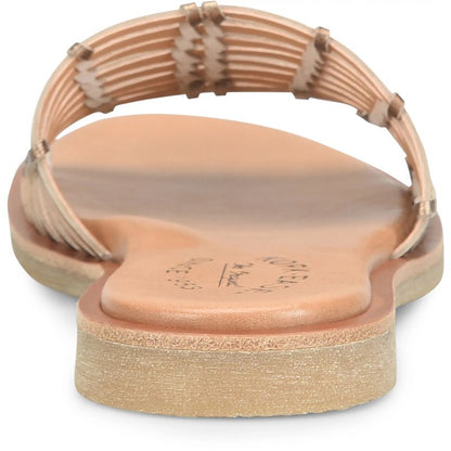 Deja - Bronze leather slide sandal with handwoven straps and flat sole by KORKEASE from HCO Sandals