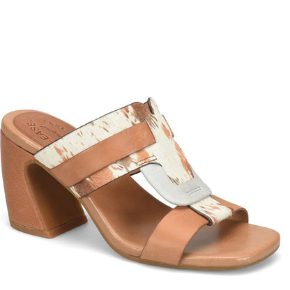 Brynn - Multi high heel slide sandal in multicolor leather with animal pattern by KORKEASE from HCO