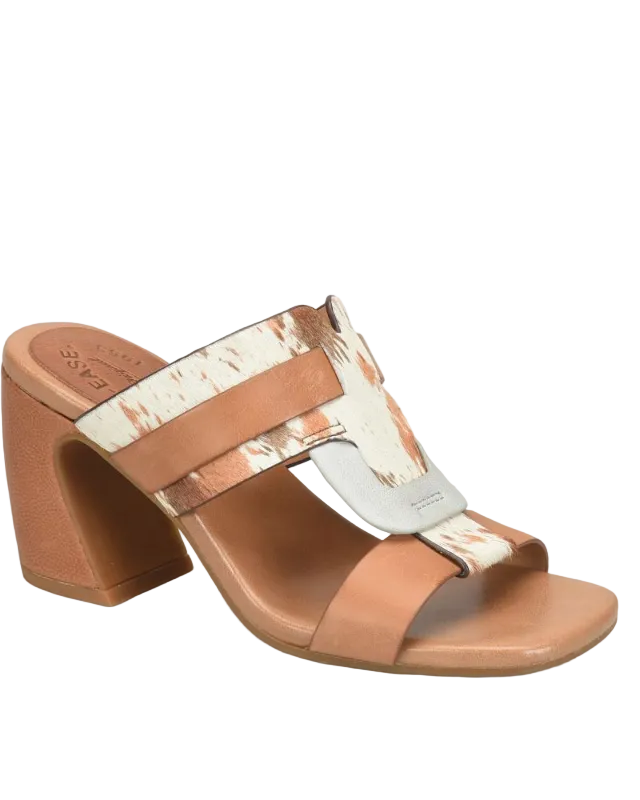 Brynn - Multi high heel slide sandal in multicolor leather with animal print by KORKEASE from HCO