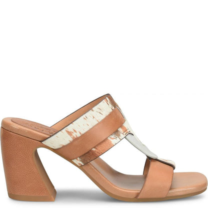 Brynn - Multi multicolor leather high heel slide sandal with animal detail by KORKEASE