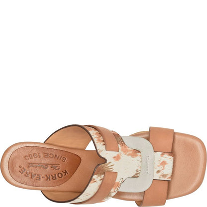 Brynn - Multi multicolor leather high heel slide sandal with animal print by KORKEASE