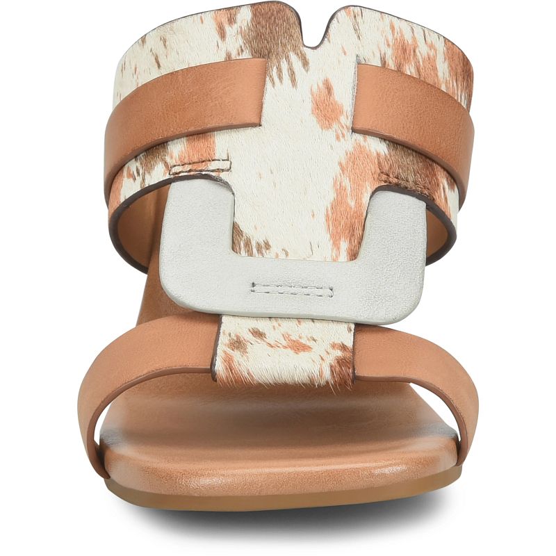 Brynn - Multi slip-on sandal with multicolor animal print and leather straps by KORKEASE
