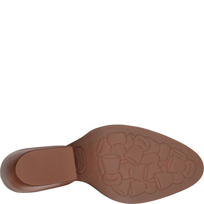 Solstice - Brown KORKEASE women's leather boot outsole with floral tread