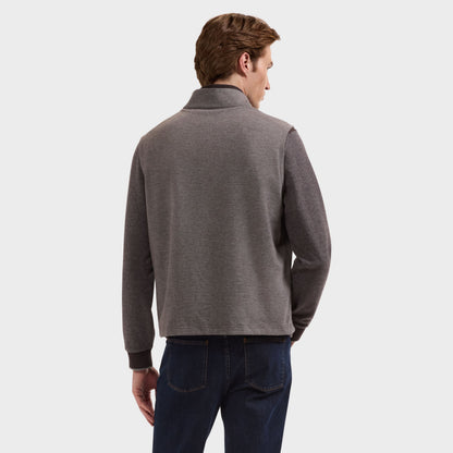 Reversible Micro Stripe Zip Knit Vest - Chocolate
