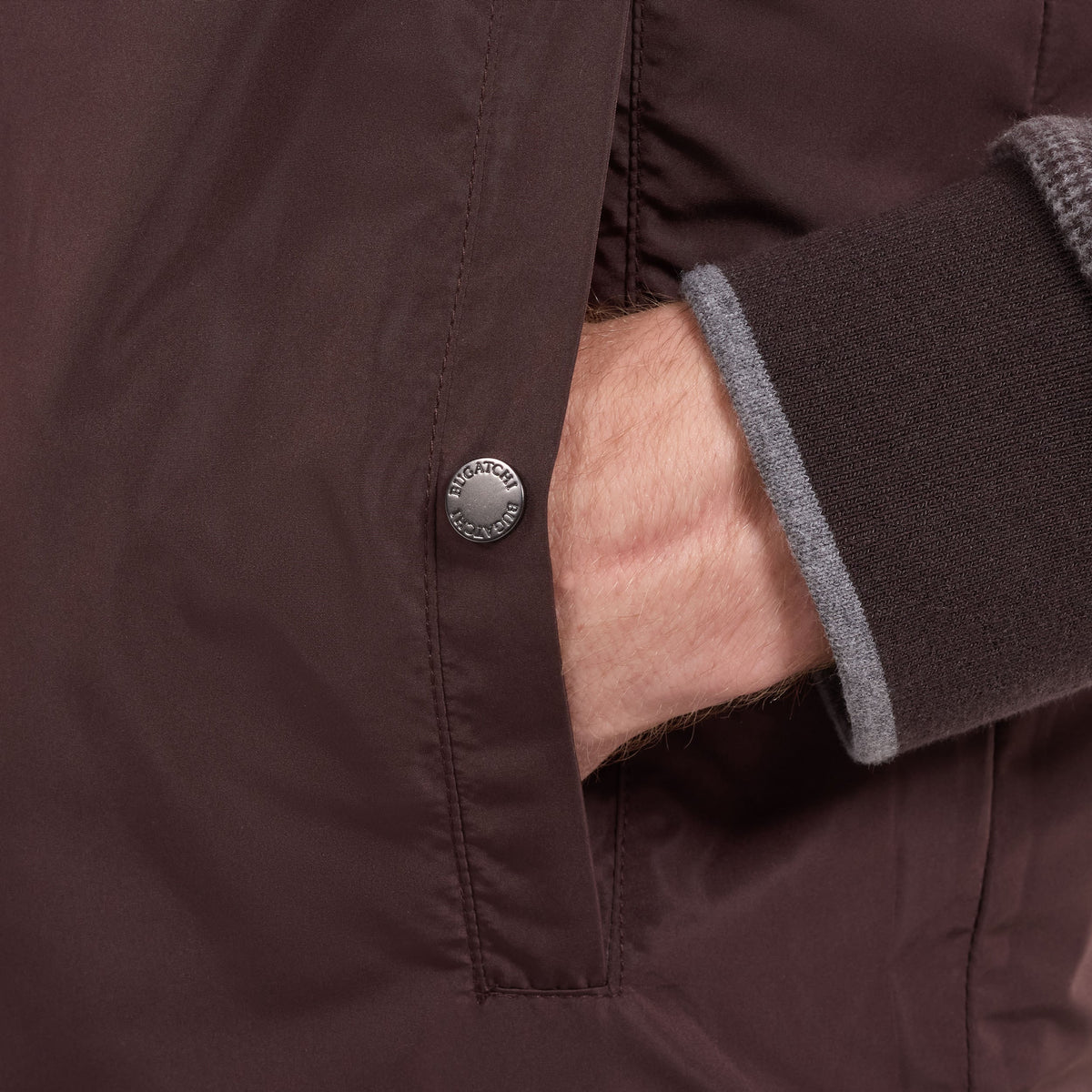 Reversible Micro Stripe Zip Knit Vest - Chocolate