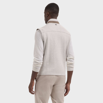 Chevron Knit Zip Vest - Cement