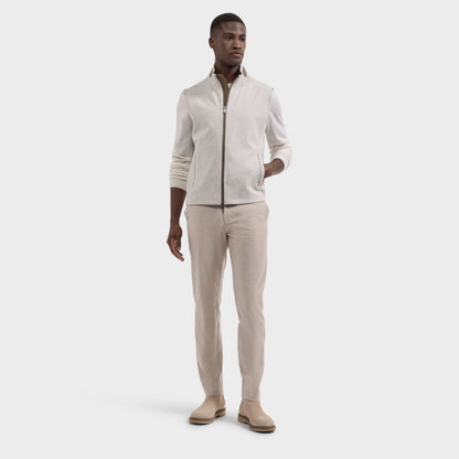 Chevron Knit Zip Vest - Cement