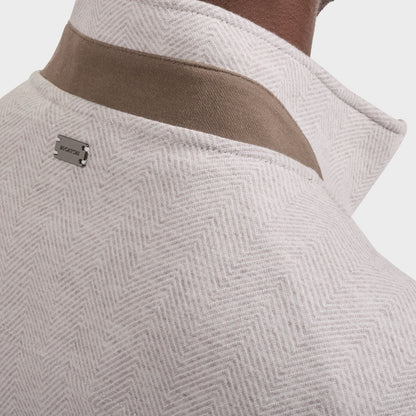 Chevron Knit Zip Vest - Cement