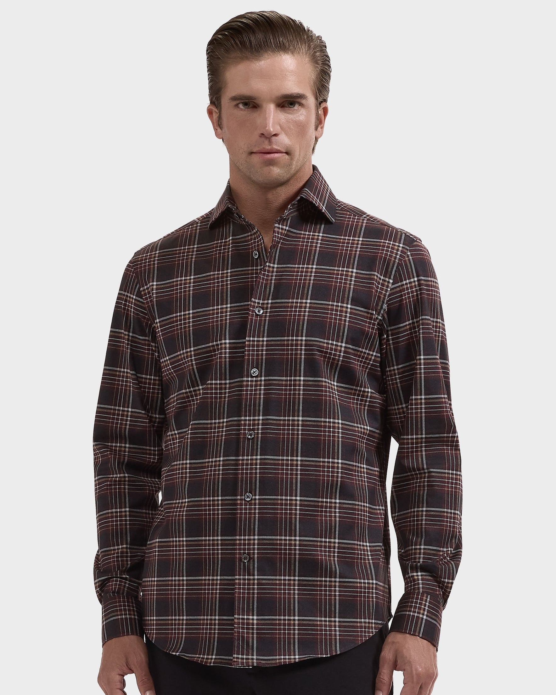 Devon OoohCotton Plaid Shirt - Burgundy