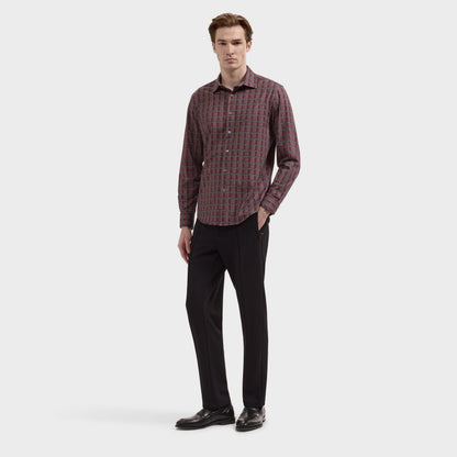 James OoohCotton Plaid Shirt - Burgundy