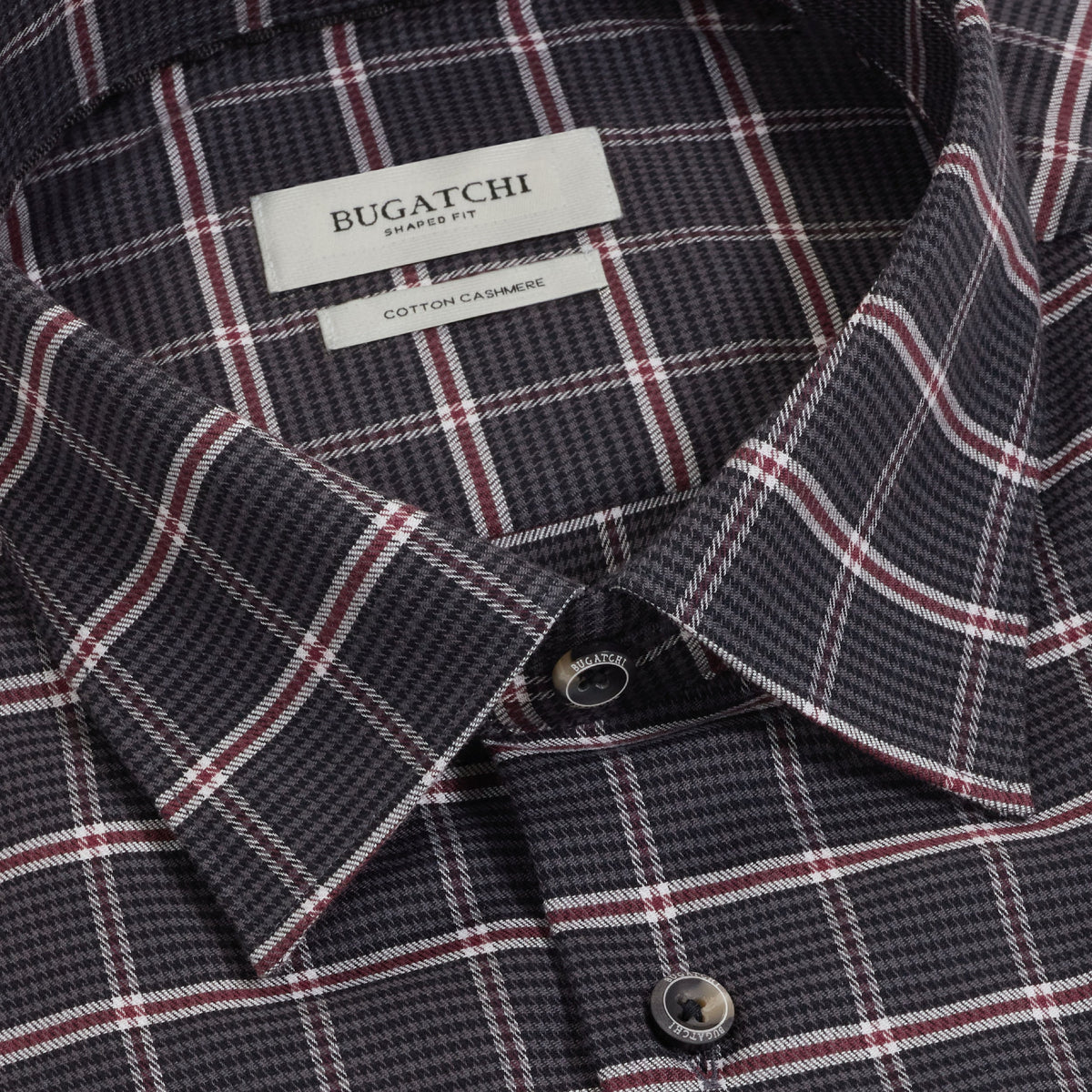 Julian Houndstooth Plaid Shirt - Anthracite