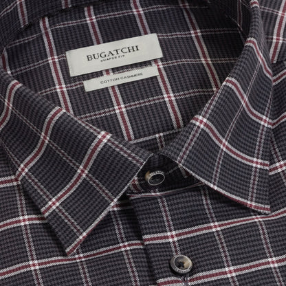 Julian Houndstooth Plaid Shirt - Anthracite
