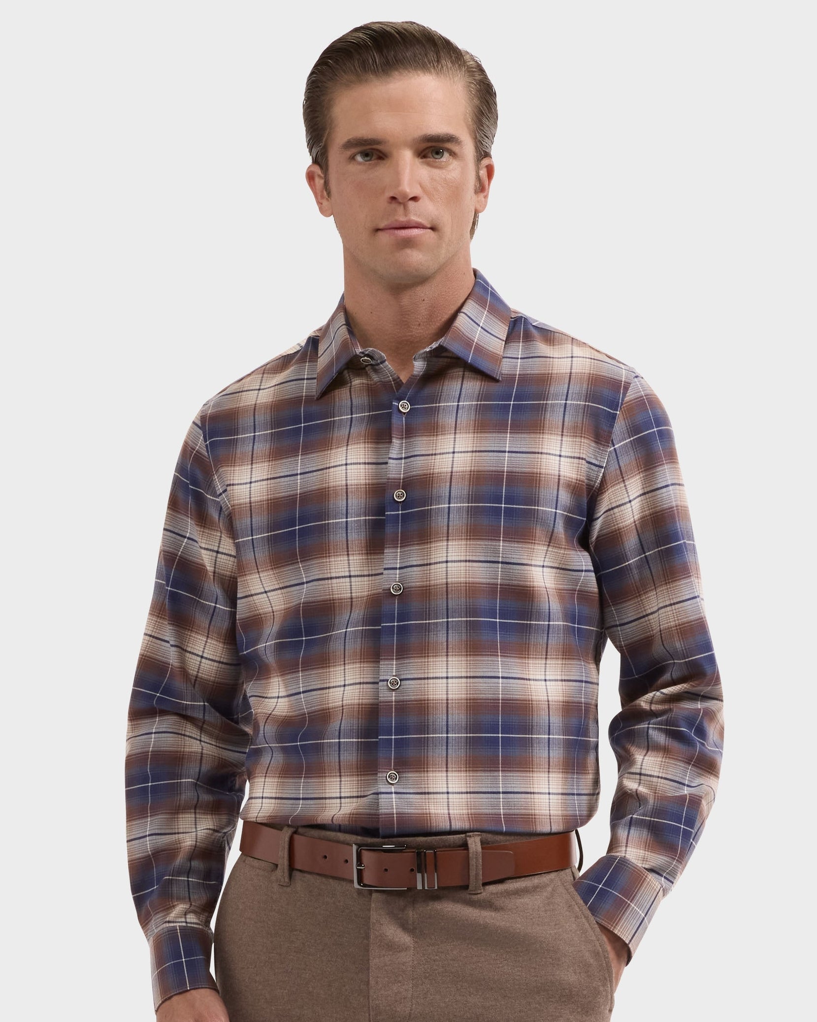 Julian Plaid Shirt - Tobacco