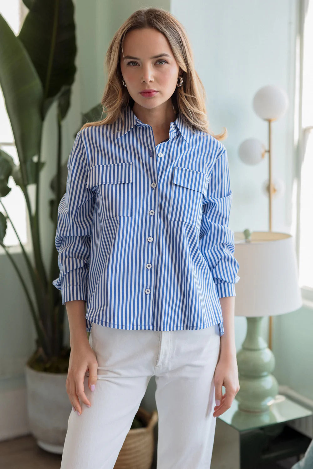 Jenn Shirt W/Pleating Details