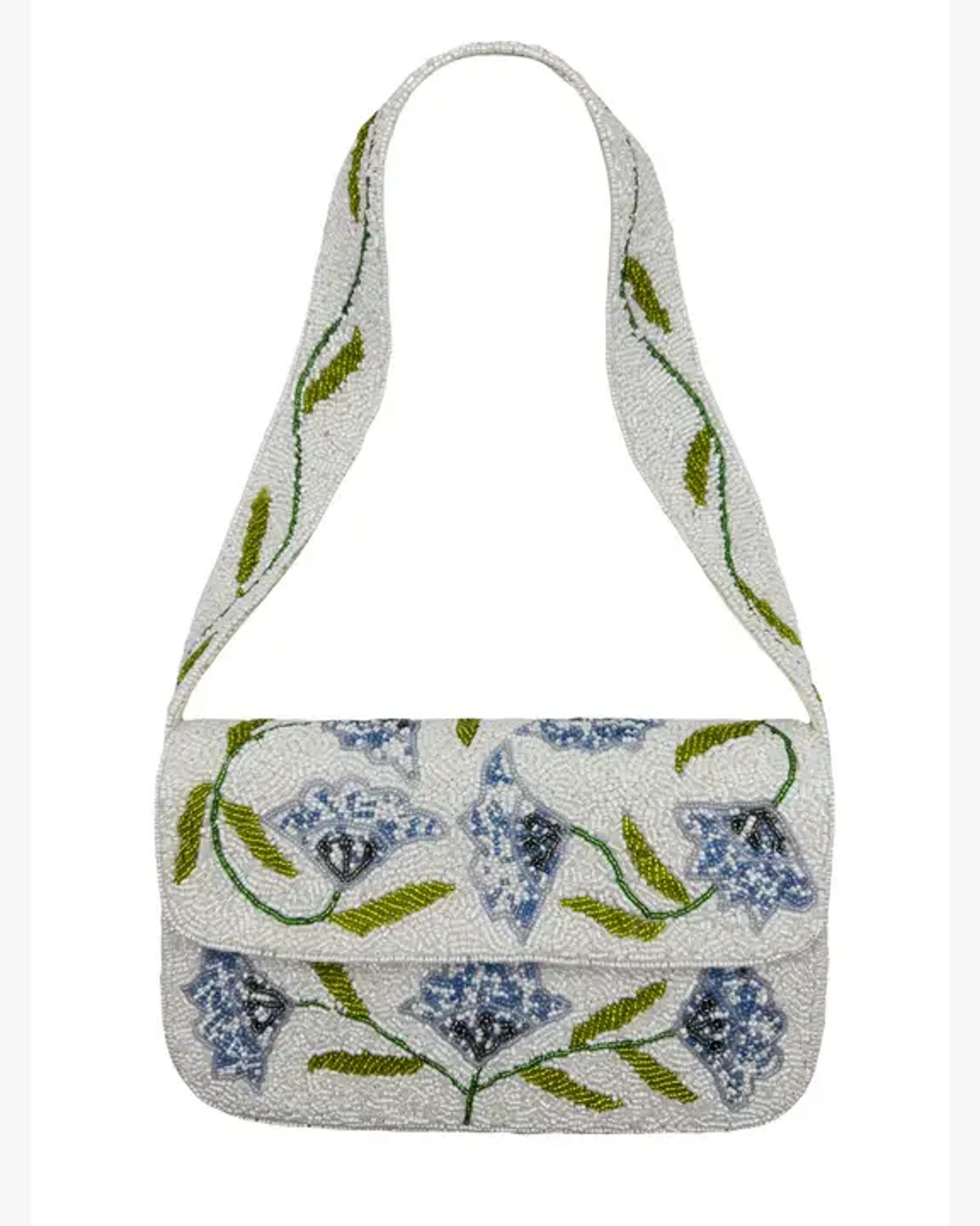 Hydrangea Single Sided Beaded Shoulder Bag by LA CHIC, artisan-crafted, Women's Purses HCO collection