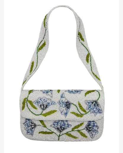 Hydrangea Single Sided Beaded Shoulder Bag by LA CHIC, artisan-crafted, Women's Purses HCO collection