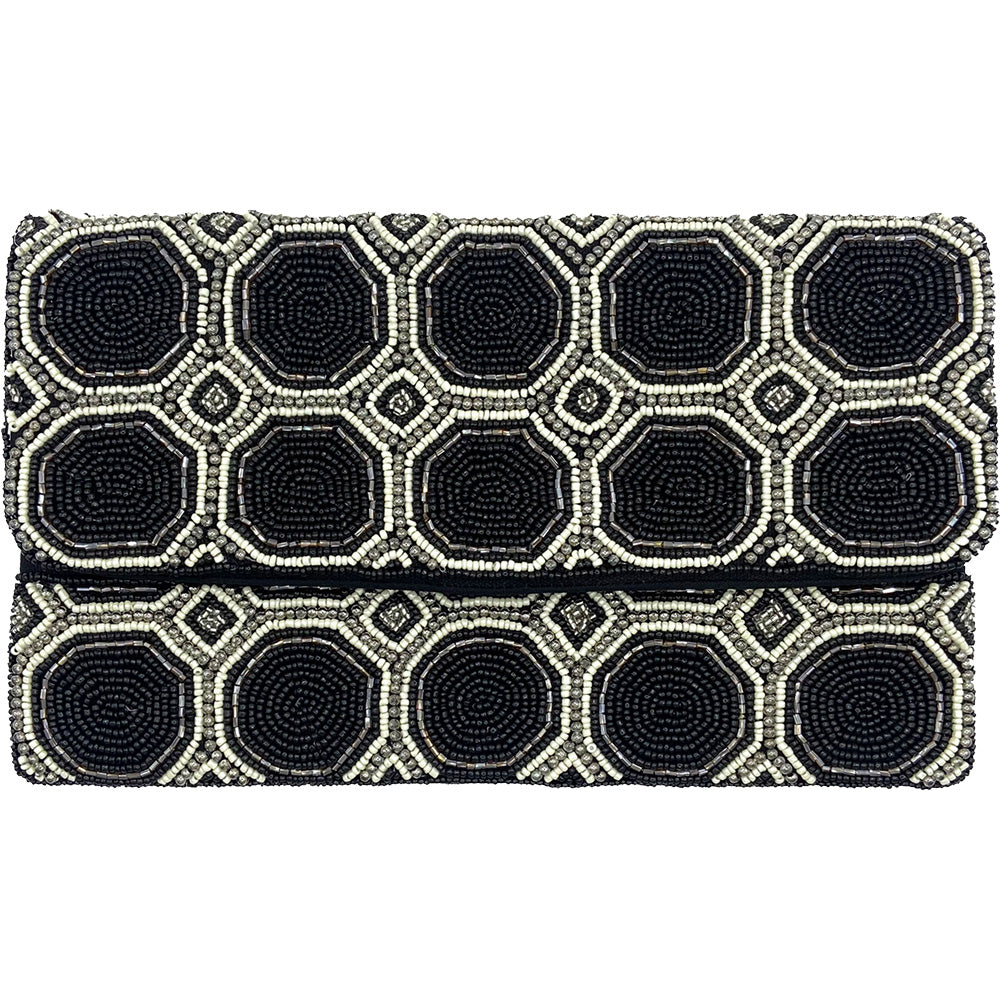 Black And White Octagon Clutch