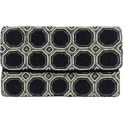 Black And White Octagon Clutch